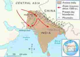aryan invasion from the north into the indus valley